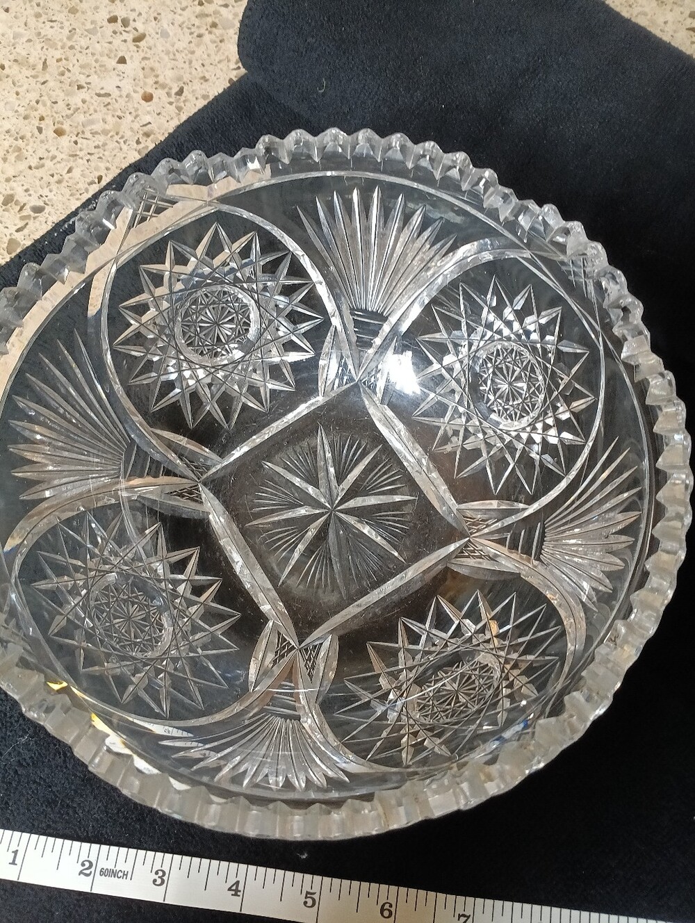 Vintage American Brilliant Sawtooth Edge Bowl
